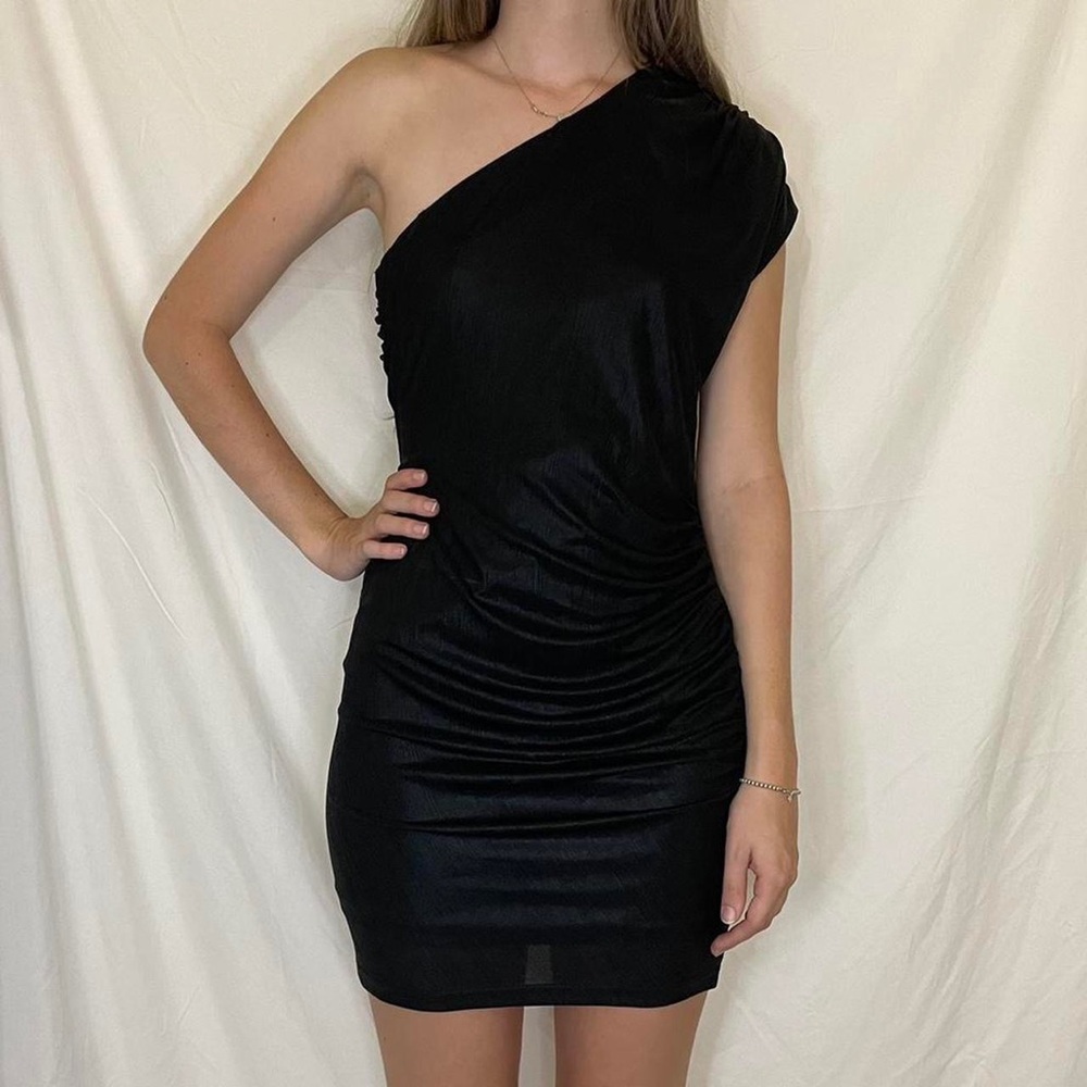 Black off-shoulder dress